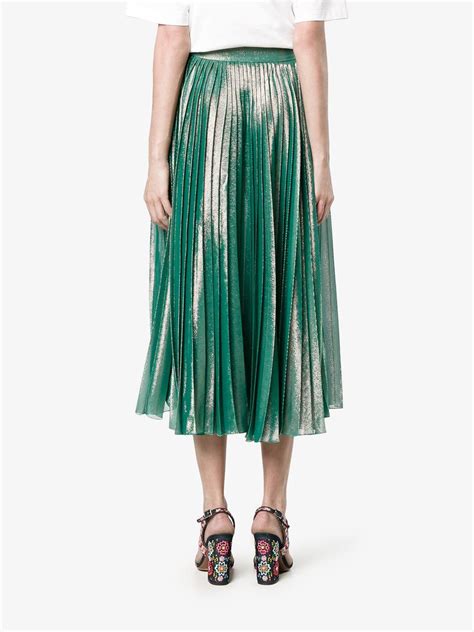 gucci green pleated skirt|gucci skirts on sale.